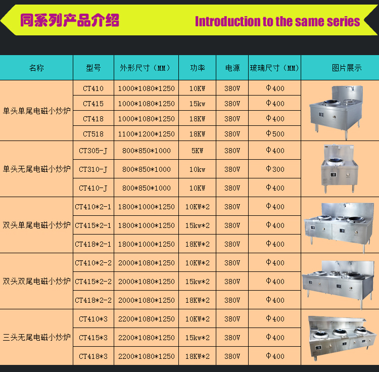 双头双尾电磁小炒炉