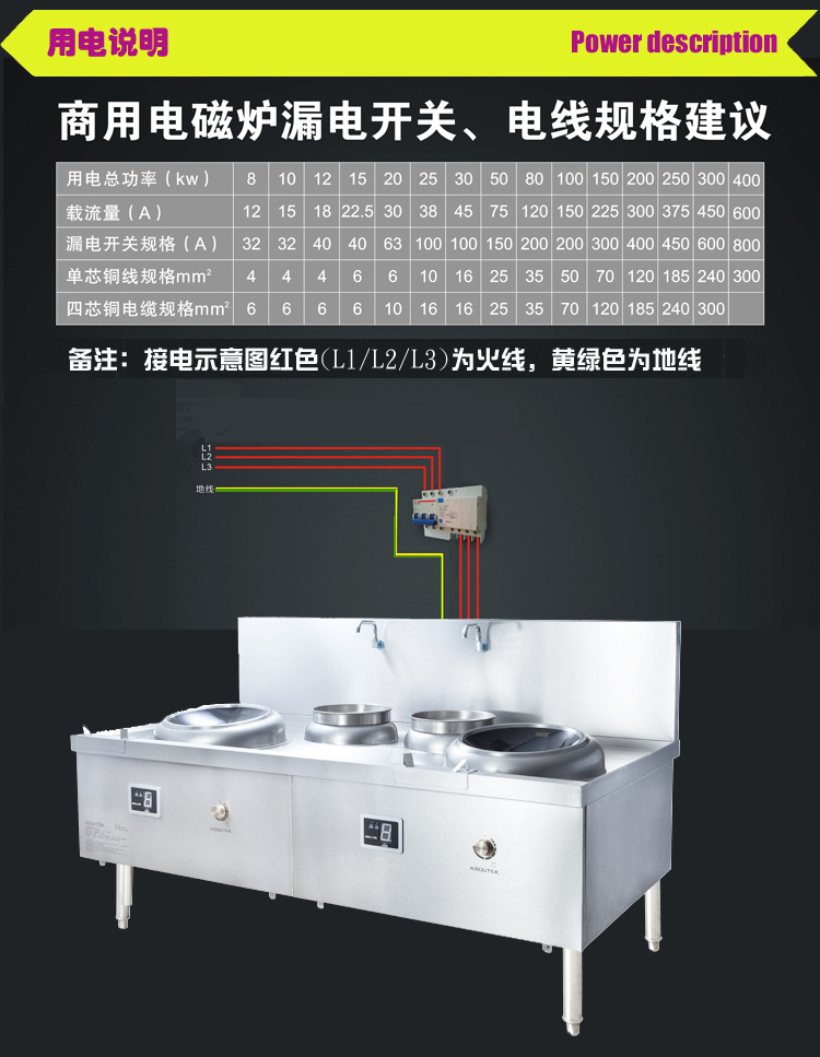 双头双尾电磁小炒炉