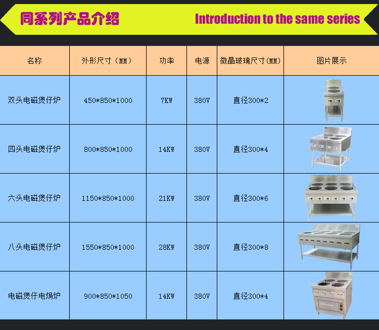 四头电磁煲仔炉